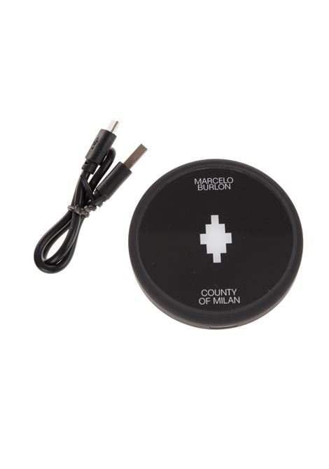 Caricabatterie Wireless Nero con Stampa Cross MARCELO BURLON | CMZG011R21MAT0011001